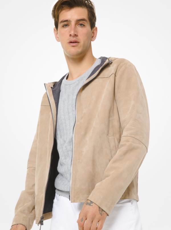 Panske Bundy Michael Kors Bonded Suede Hooded Hnedožltý - Oblecenie Michael Kors Lacne | XEUST-1023
